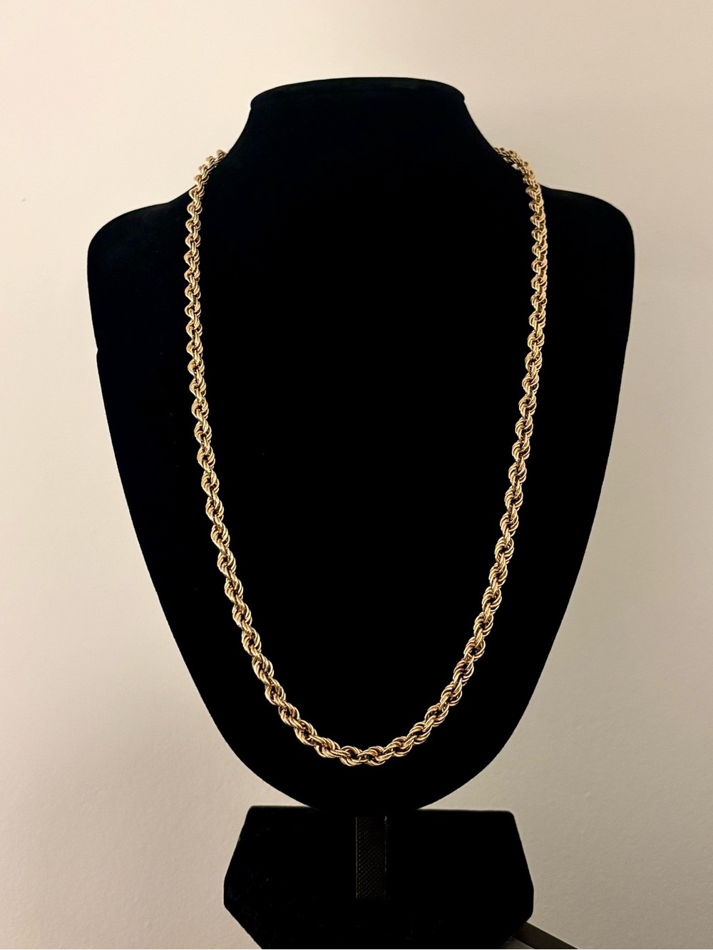 10k Gold Twisted Rope Chain Necklace 25”